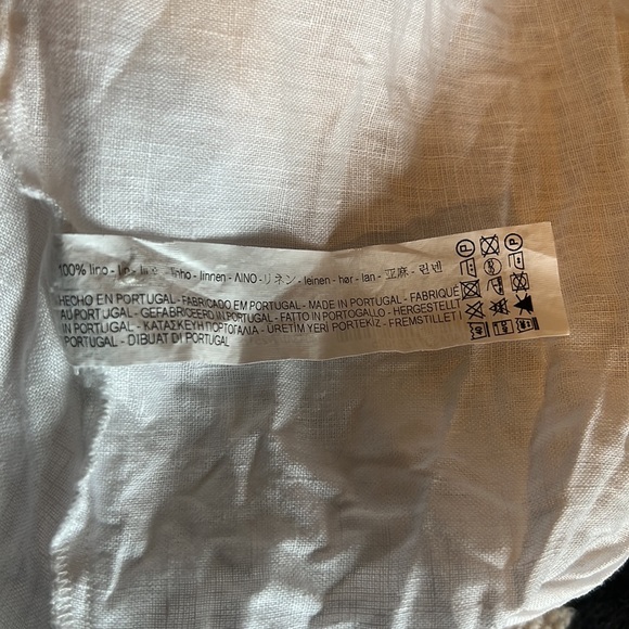Zara Woman linen blend hi low sleeveless blouse business casual S white tie back - Picture 10 of 12